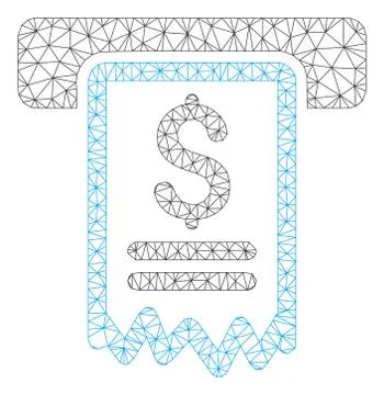 Cheque Payment Polygonal Frame Vector Mesh Illustration 스톡 일러스트