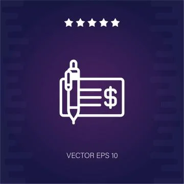 Cheque vector icon Stock Illustration