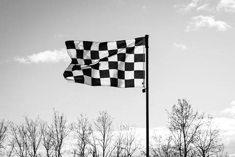 Chequered flag floating Stock Photos