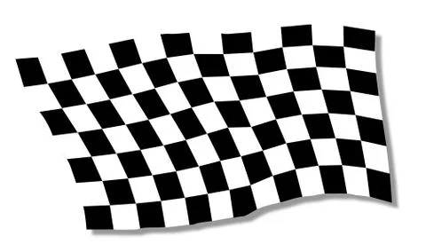Chequered Flag Fluttering Stock Illustration