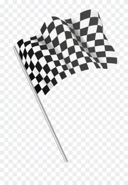 Chequered flag flying. Vector illustration. Stock Illustration