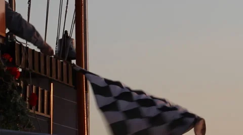 Chequered Flag Stock Footage 39962254