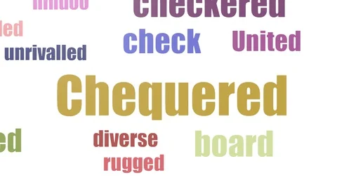 Chequered Tag Cloud Animated Isolated On White Stock Footage 107245089
