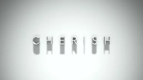 Cherish 3D title animation with shadows on a white background Stock Footage 297662166
