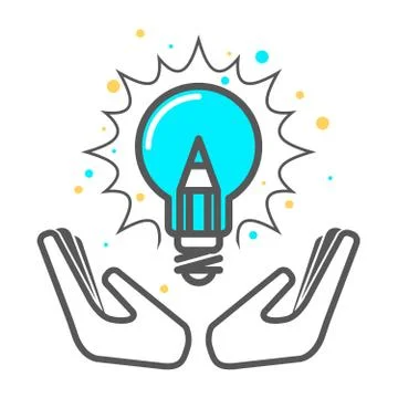 Cherish a creative idea - light bulb icon, invention concept Stock Illustration