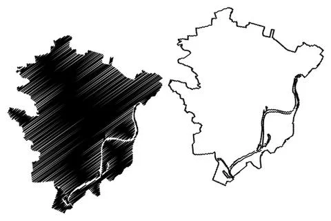 Chernihiv City (Ukraine) map vector illustration, scribble sketch City of Che イラスト素材