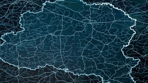 Chernihiv Ukraine Glowing Digital Map Animation 4K Stock Footage 339763638