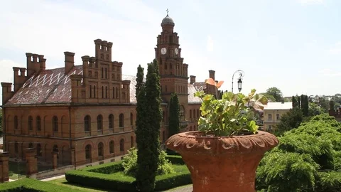 Chernivtsi National University (UNESCO, architecture, castle, historic) Stock Footage