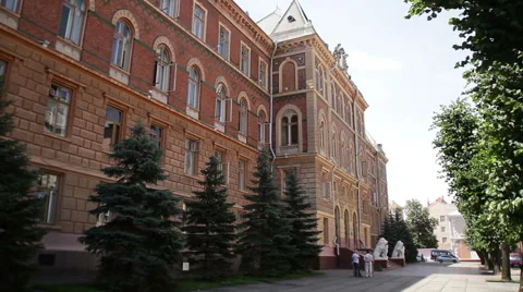 Chernivtsi regional state administration. Perspective view. Stock Footage 50614737