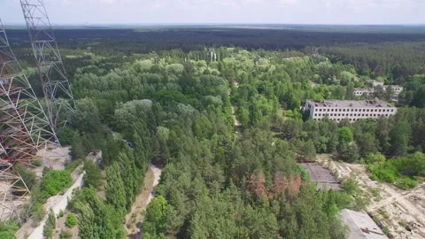Chernobyl Duga Radar Array Aerial Stock-Footage 330877785