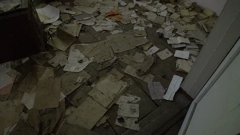 Chernobyl Exclusion Zone. Inside an Abandoned School in Mashevo Village. Wide Stock Footage 128663752