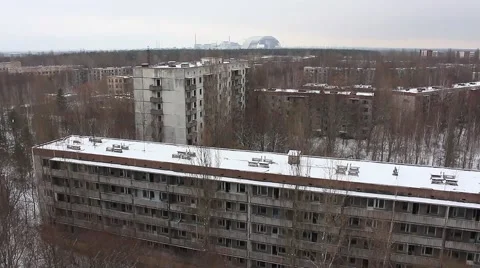 Chernobyl, pripyat, reactor. winter. 2014 Stock Footage