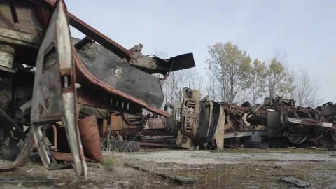 Chernobyl. Rusty machinery. Stock Footage 163960315