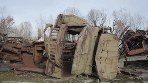 Chernobyl. Rusty machinery. 動画素材 163960368