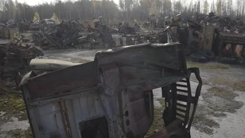 Chernobyl. Rusty machinery. Video stock 163960385
