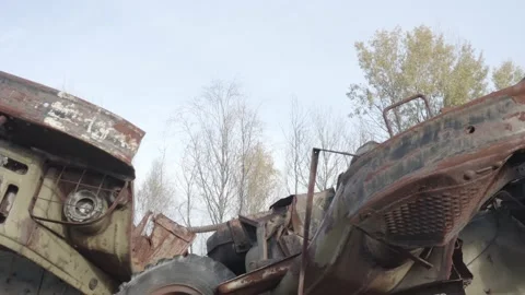 Chernobyl. Rusty machinery. Stock Footage 163960454