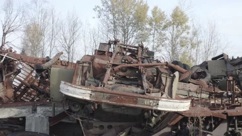 Chernobyl. Rusty machinery. Stock Footage 163960466