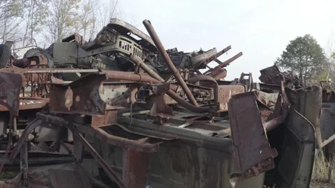 Chernobyl. Rusty machinery. Stock Footage 163960490