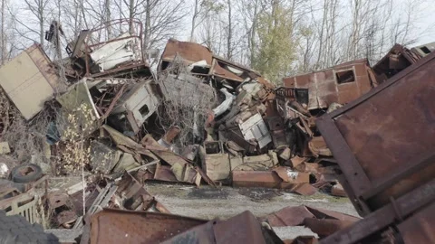 Chernobyl. Rusty machinery. Stock Footage 163960495