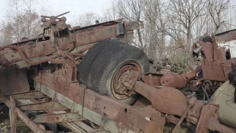 Chernobyl. Rusty machinery. Stock Footage 163960535