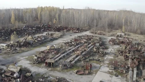 Chernobyl. Rusty machinery. 스톡 동영상 163960538
