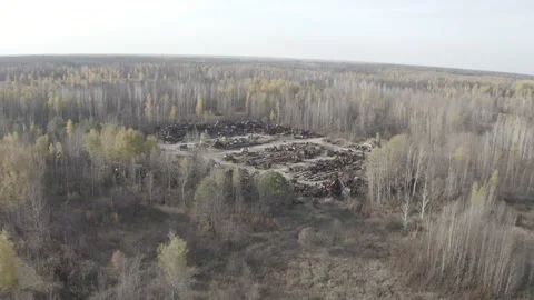 Chernobyl. Rusty machinery. Stockbeeldmateriaal 163960683