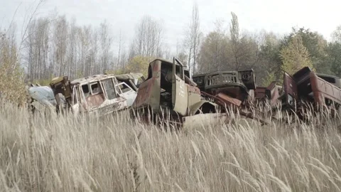 Chernobyl. Rusty machinery. Stock Footage 163960715