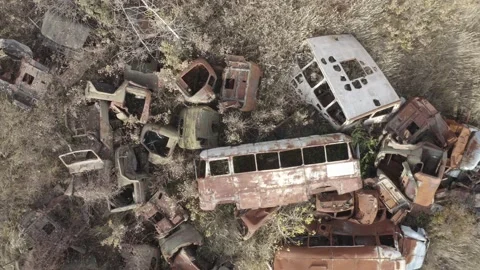 Chernobyl. Rusty machinery. Video stock 163988412