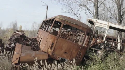 Chernobyl. Rusty machinery. Vidéo 163988428
