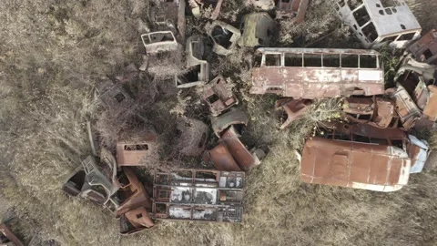 Chernobyl. Rusty machinery. 스톡 동영상 163988470