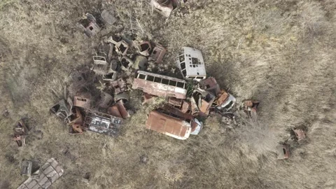 Chernobyl. Rusty machinery. Vídeo Stock 163988488