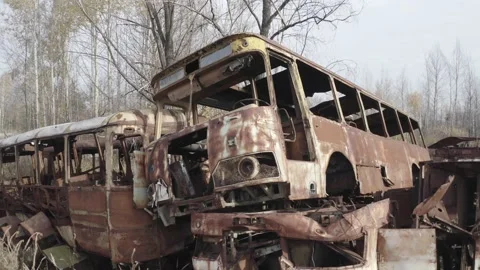Chernobyl. Rusty machinery. Video stock 163988528