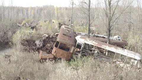 Chernobyl. Rusty machinery. Stock Footage 163988554