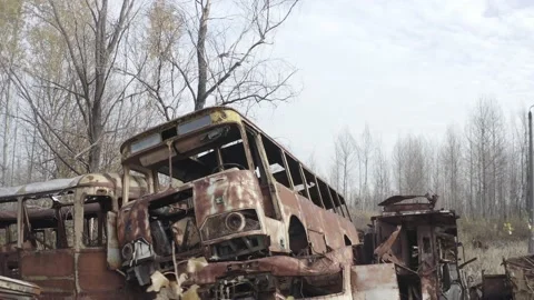 Chernobyl. Rusty machinery. Vídeos de archivo 163988582