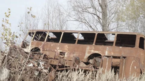 Chernobyl. Rusty machinery. Stock Footage 163988596