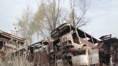 Chernobyl. Rusty machinery. Stock Footage 163988638