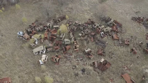 Chernobyl. Rusty machinery. Stock Footage 163989431