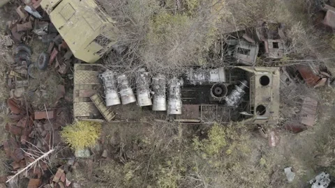 Chernobyl. Rusty machinery. Stock Footage 163989498