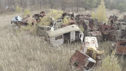 Chernobyl. Rusty machinery. Vidéo 163989617