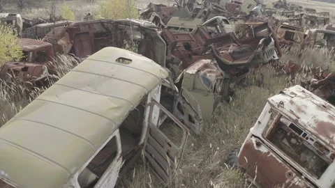 Chernobyl. Rusty machinery. Stock Footage 163989655