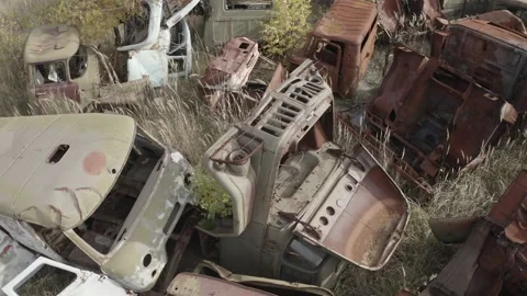 Chernobyl. Rusty machinery. Vídeos de archivo 163989763