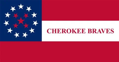 Cherokee Braves Flag Vector Illustration Premium Quality Stock Illustration