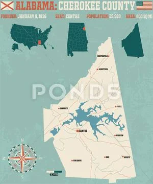 Cherokee County in Alabama USA Stock Illustration