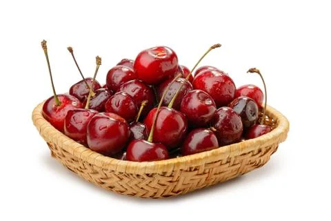 Cherries in a basket 写真素材