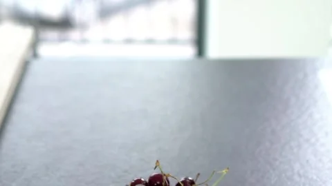 Cherries in bowl Stock Footage 142514695