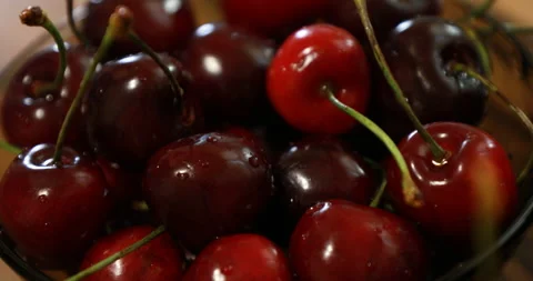 Cherries in bowls Video stock 244074445