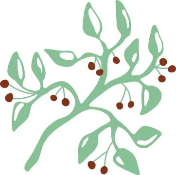 Cherries on a branch simple vector illustration Stock-Illustration
