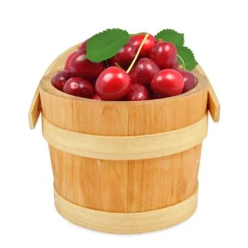 Cherries in a bucket Stock Photos