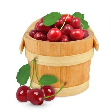Cherries in a bucket Stock Photos