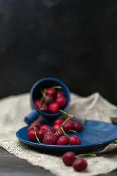 Cherries in the Cup Stock Photos